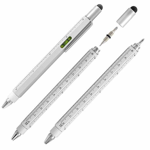 Bolígrafo De Aluminio Multifunción 6 En 1 Toolpen Silver